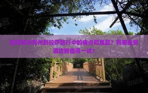 如何解决贺州到拉萨旅行中的痛点和难题？有哪些新潮攻略值得一试？