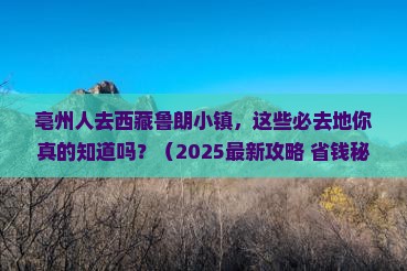 亳州去西藏鲁朗小镇必去地