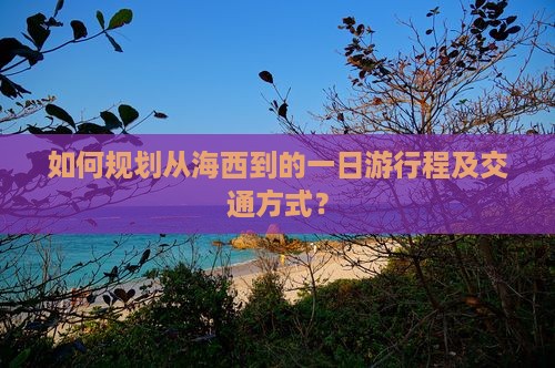 如何规划从海西到的一日游行程及交通方式？