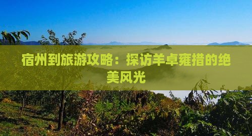宿州到旅游攻略：探访羊卓雍措的绝美风光