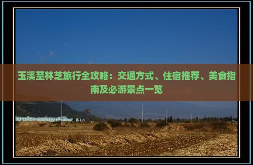 玉溪至林芝旅行全攻略：交通方式、住宿推荐、美食指南及必游景点一览