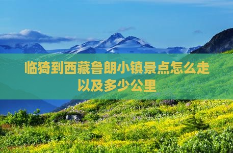 临猗到西藏鲁朗小镇景点