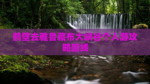 鹤壁去雅鲁藏布大峡谷个人游攻略路线