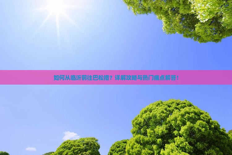 如何从临沂前往巴松措？详解攻略与热门痛点解答！