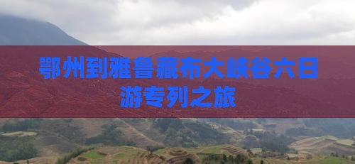鄂州到雅鲁藏布大峡谷六日游专列之旅