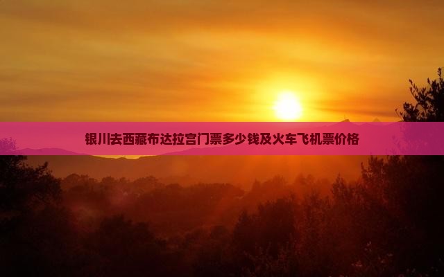 银川去西藏布达拉宫门票