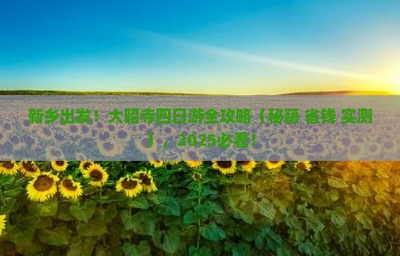 新乡到西藏大昭寺四日游