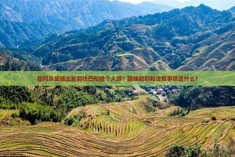 如何从安顺出发前往巴松措个人游？路线规划和注意事项是什么？
