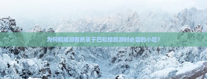 为何桐城游客热衷于巴松措旅游时必尝的小吃？