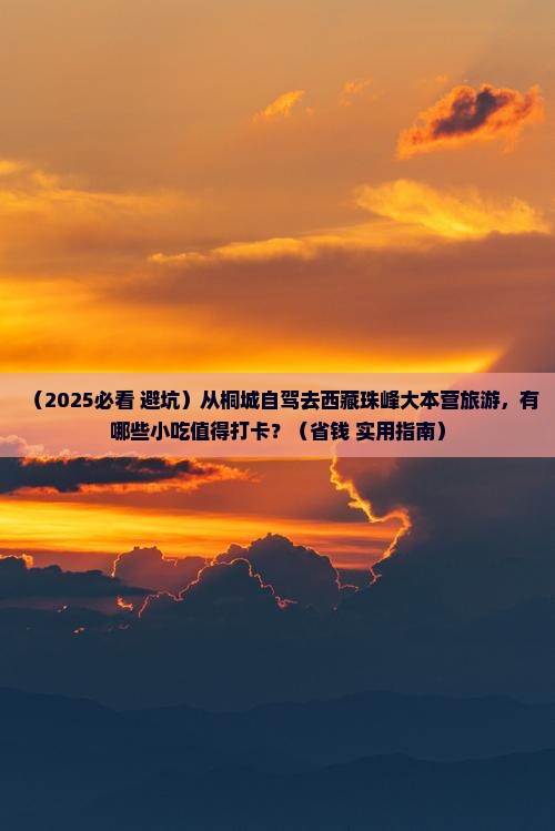 桐城到西藏珠峰大本营旅游小吃