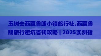 玉树去西藏鲁朗小镇旅行社
