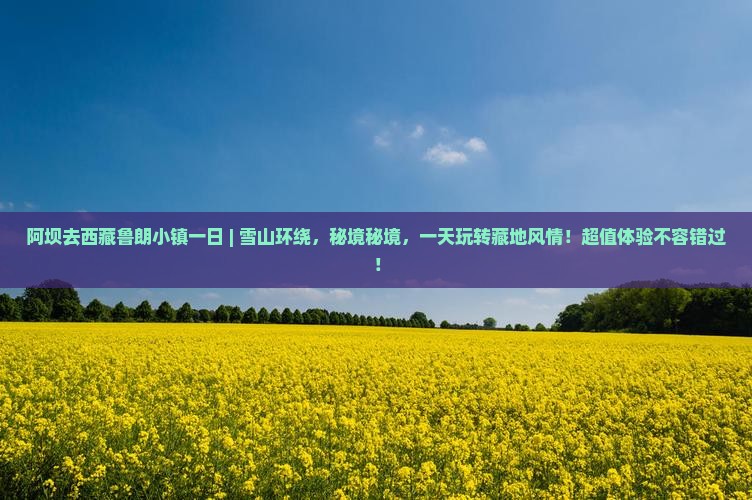 阿坝去西藏鲁朗小镇一日