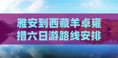 雅安到西藏羊卓雍措六日游