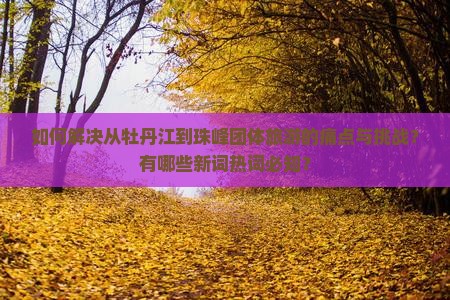 如何解决从牡丹江到珠峰团体旅游的痛点与挑战？有哪些新词热词必知？