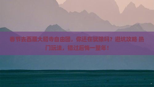 春节去西藏大昭寺自由团