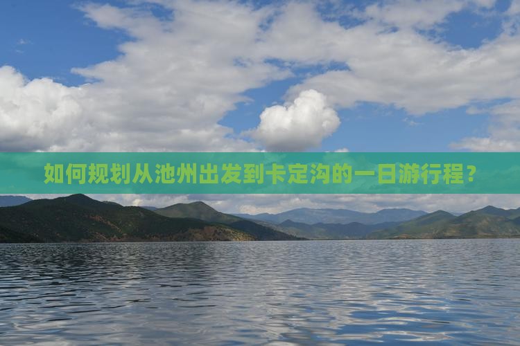 如何规划从池州出发到卡定沟的一日游行程？