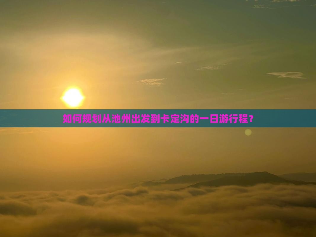 如何规划从池州出发到卡定沟的一日游行程？