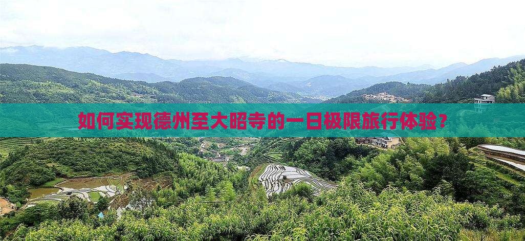 如何实现德州至大昭寺的一日极限旅行体验？