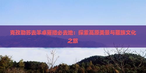克孜勒苏去羊卓雍措必去地：探索高原美景与藏族文化之旅
