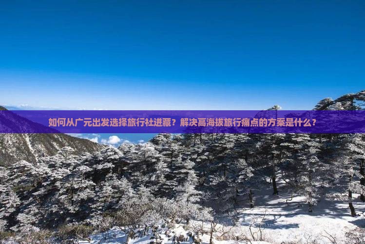 如何从广元出发选择旅行社进藏？解决高海拔旅行痛点的方案是什么？