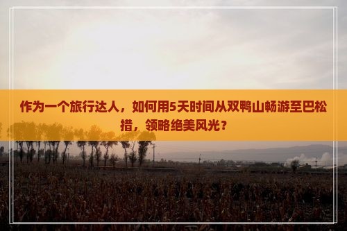作为一个旅行达人，如何用5天时间从双鸭山畅游至巴松措，领略绝美风光？