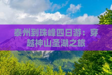 泰州到珠峰四日游：穿越神山圣湖之旅