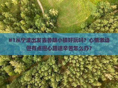 #1从宁波出发去鲁朗小镇好玩吗？心情激动但有点担心路途辛苦怎么办？