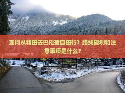 如何从和田去巴松措自由行？路线规划和注意事项是什么？