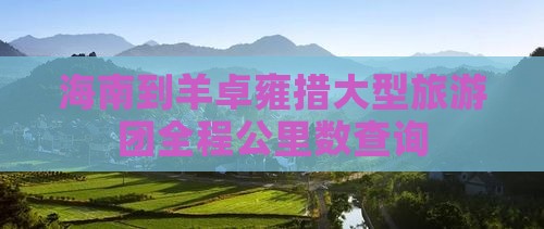 海南到羊卓雍措大型旅游团全程公里数查询
