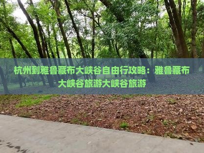 杭州到西藏雅鲁藏布大峡谷自由行