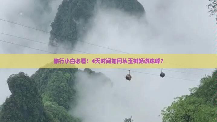 旅行小白必看！4天时间如何从玉树畅游珠峰？
