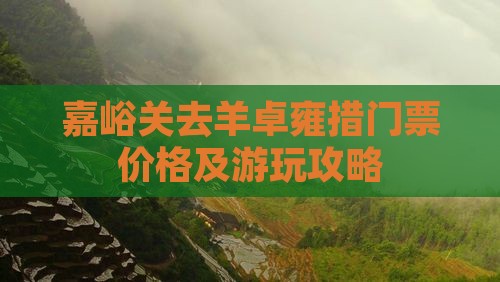 嘉峪关去羊卓雍措门票价格及游玩攻略
