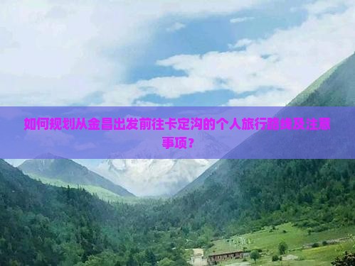 如何规划从金昌出发前往卡定沟的个人旅行路线及注意事项？