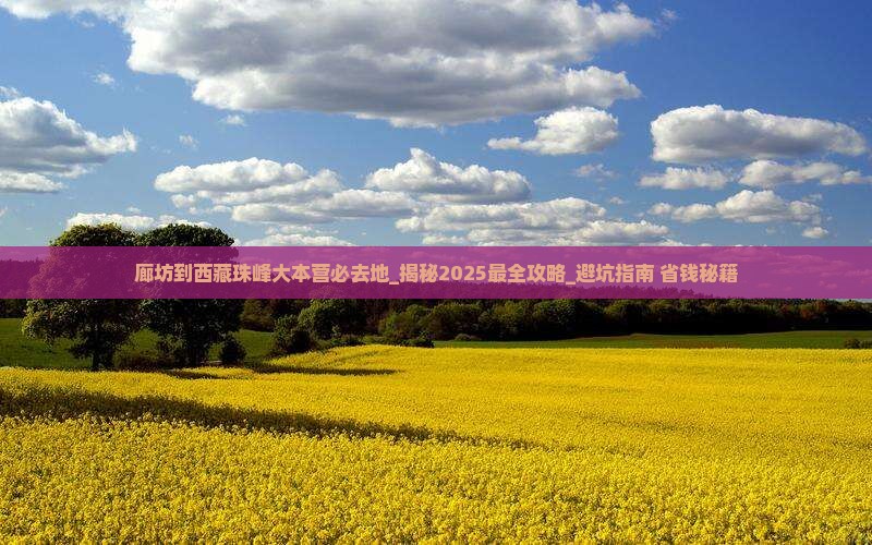 廊坊到西藏珠峰大本营必去地