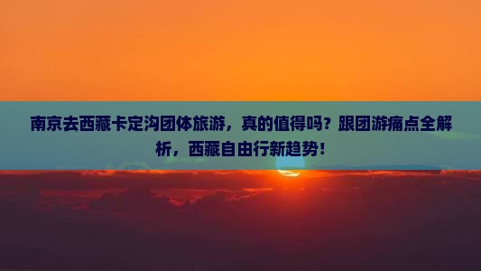 南京去西藏卡定沟团体旅游