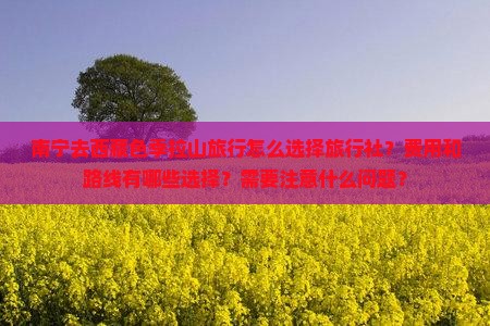 南宁去西藏色季拉山旅行社