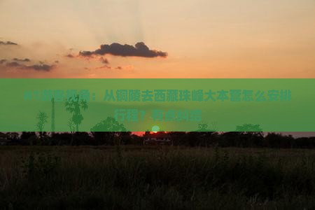 铜陵去西藏珠峰大本营旅行社