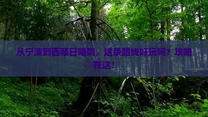 宁波去西藏日喀则攻略