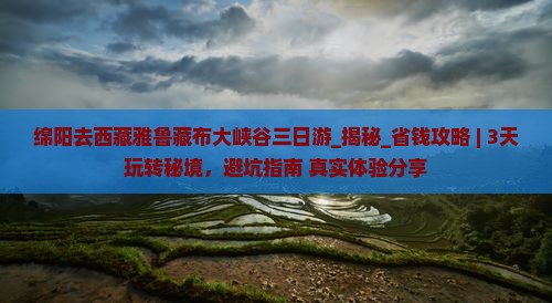 绵阳去西藏雅鲁藏布大峡谷三日游