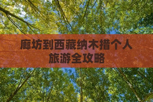廊坊到西藏纳木措个人游