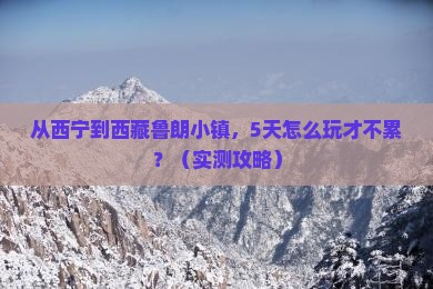西宁去西藏鲁朗小镇攻略
