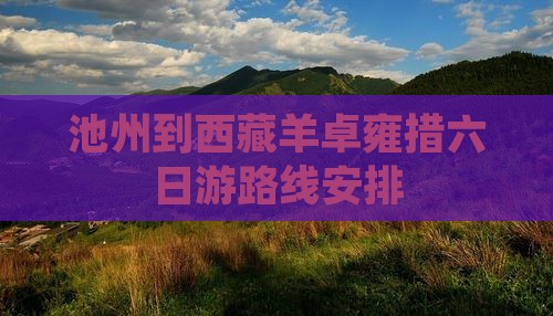 池州到西藏羊卓雍措六日游