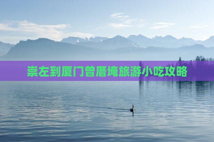 崇左到厦门曾厝埯旅游小吃攻略