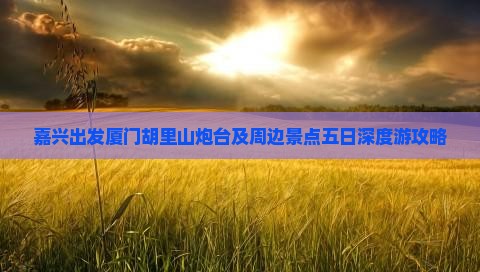 嘉兴出发厦门胡里山炮台及周边景点五日深度游攻略