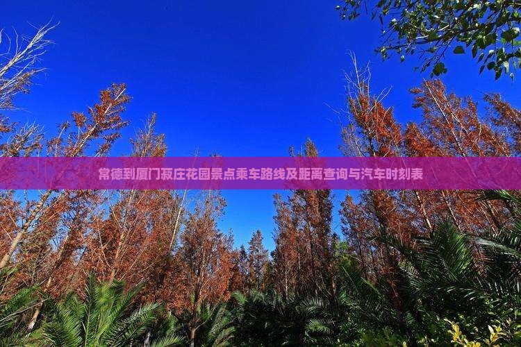 常德到厦门菽庄花园景点乘车路线及距离查询与汽车时刻表