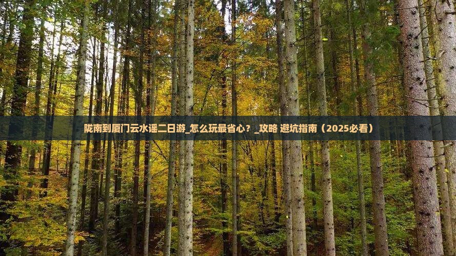 陇南到厦门云水谣二日游
