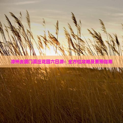 漳州去厦门菽庄花园六日游：全方位攻略及费用指南