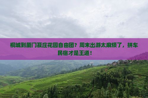 桐城到厦门菽庄花园自由团？周末出游太麻烦了，拼车+民宿才是王道！