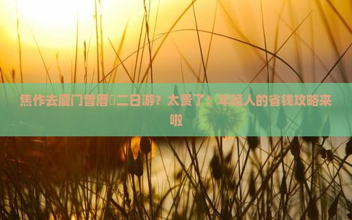 焦作去厦门曾厝垵二日游？太贵了！年轻人的省钱攻略来啦
