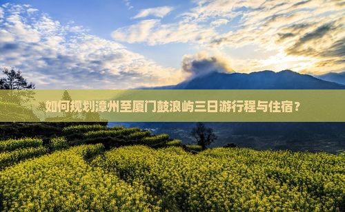 如何规划漳州至厦门鼓浪屿三日游行程与住宿？